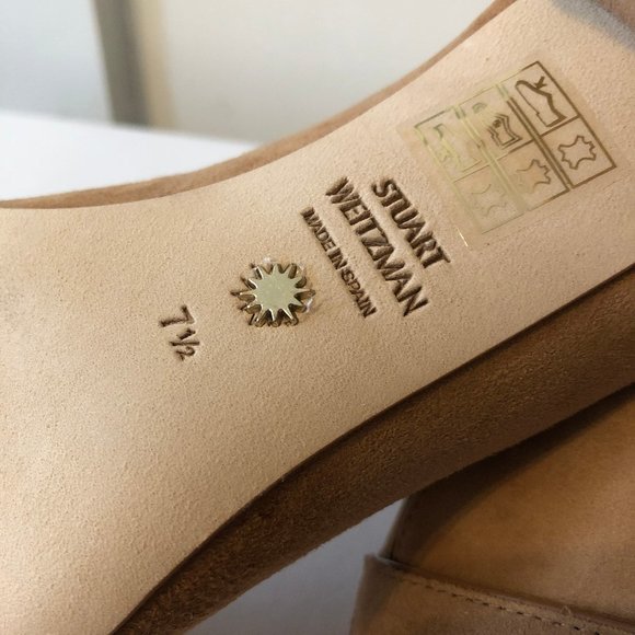 Stuart Weitzman "Riela" Suede Logo Pumps 7.5 M - Picture 3 of 10